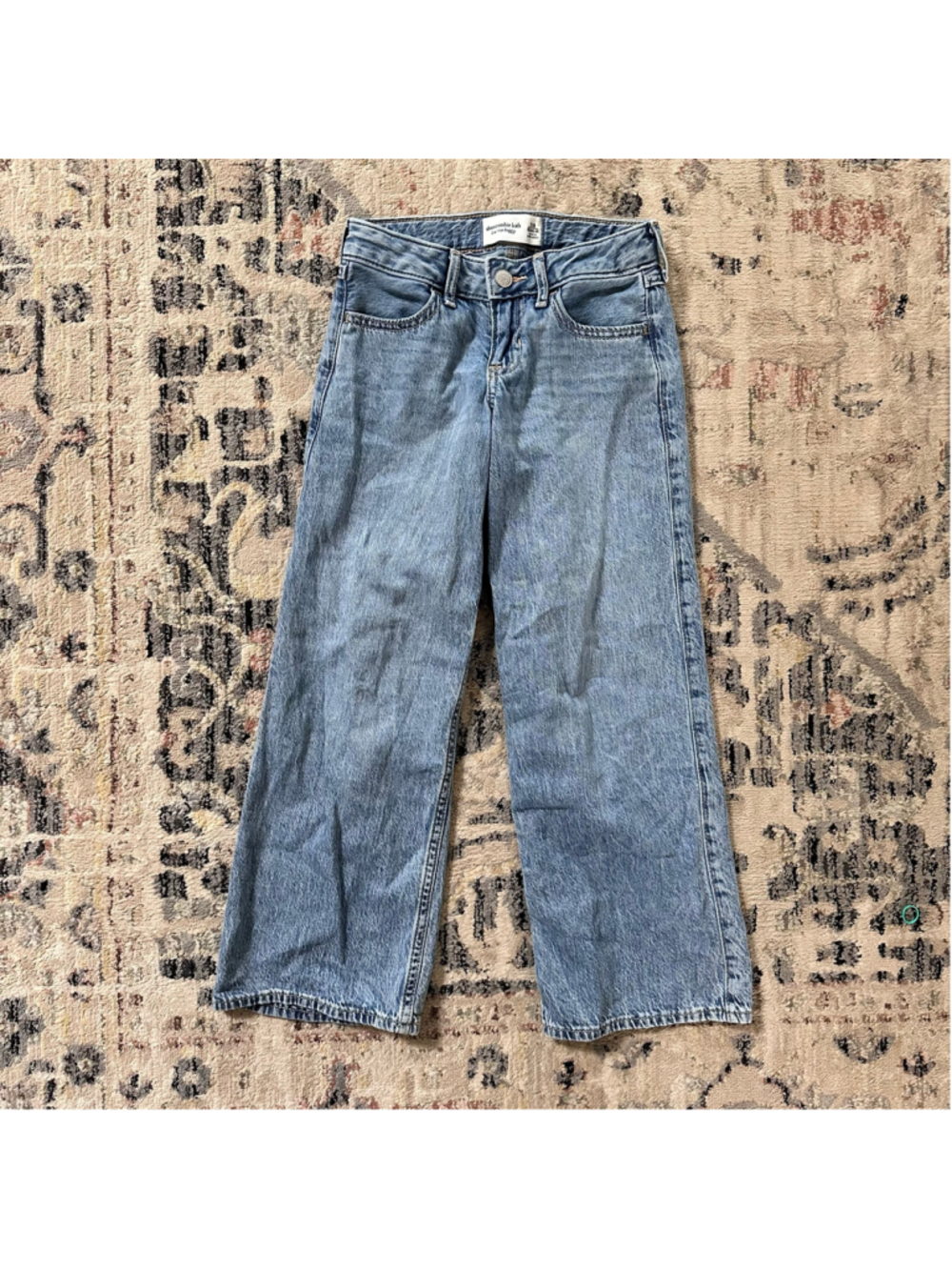 Girls Abercrombie Kids Low Rise Baggy Jeans Size 8 Blue
